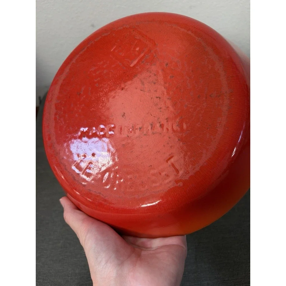 Vintage Le Creuset 24 Cast Iron Enamel Pan Skillet 9.5